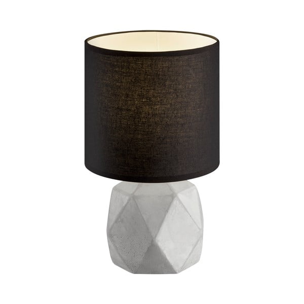 Crna/siva stolna lampa s tekstilnim sjenilom (visina 28 cm) Pike – Reality