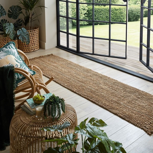 Smeđa podloga od jute Flair Rugs Jute, 60 x 230 cm-image-1