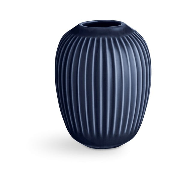 Tamnoplava vaza od kamenine Kähler Design Hammershoi, visina 10 cm