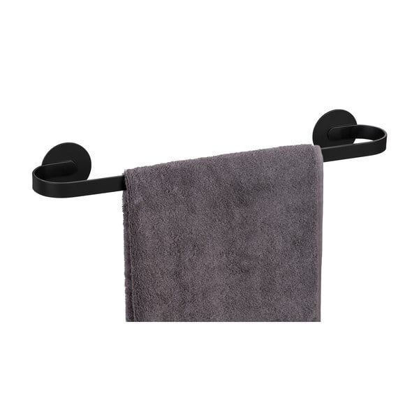 Mat crni metalni samoljepljiv držač za ručnike Bivio – Wenko-image-2