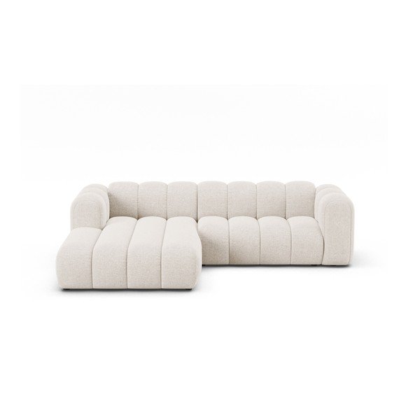 Krem kutna garnitura od šenila (s lijevim kutom/s ležaljkom) Lupine – Micadoni 