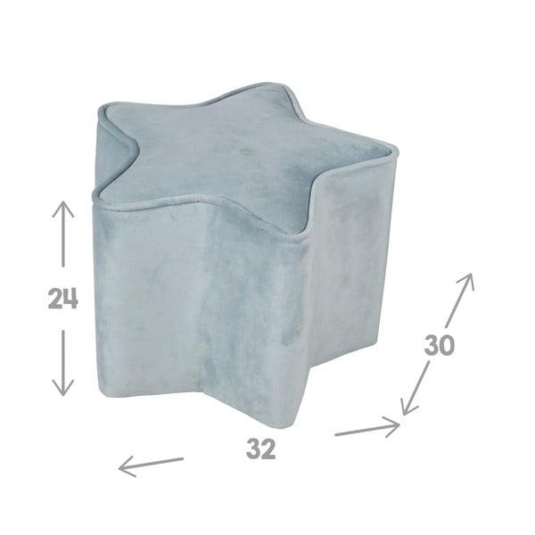 Svijetlo plavi baršunast dječji tabure Lil Sofa – Roba-image-3