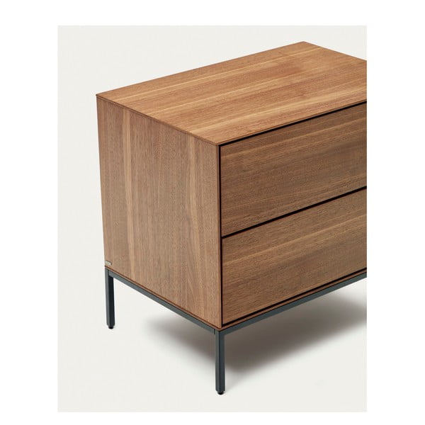 Noćni ormarić u dekoru oraha u prirodnoj boji Vedrana – Kave Home-image-3