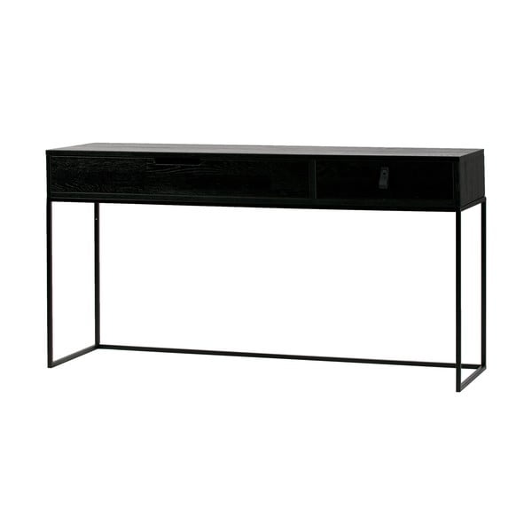 Crni konzolni stolić od hrastovog drveta WOOOD Silas-image-2