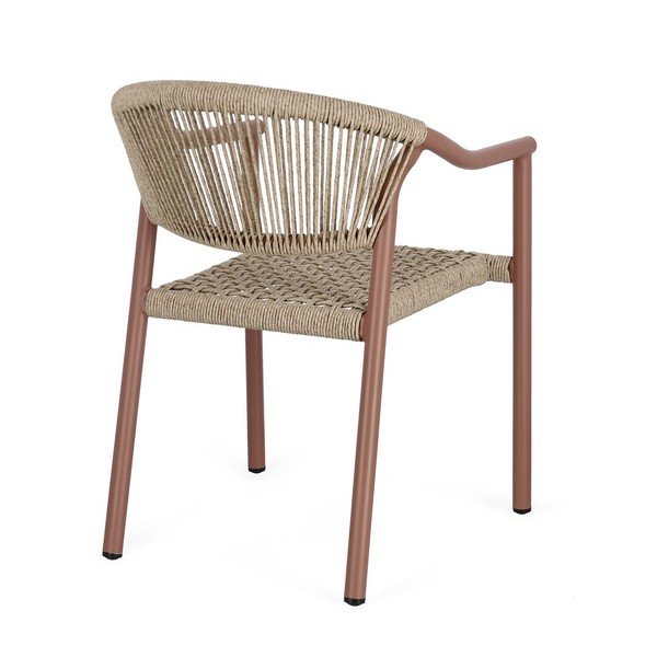 Crvena/u prirodnoj boji metalna vrtna stolica Canarias – Bizzotto-image-4