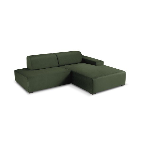 Zelena baršunasta kutna sofa Cosmopolitan Design Hobart, desni kut-image-3