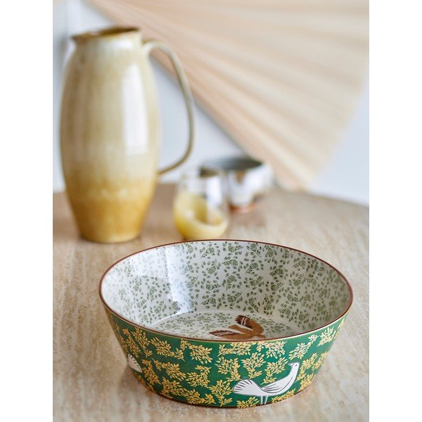 Zelena keramička zdjela ø 28 cm Hezha – Bloomingville-image-1