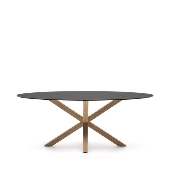 Blagovaonski stol sa staklenom pločom stola 100x200 cm Argo – Kave Home-image-2