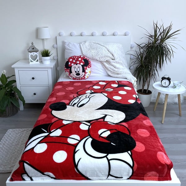 Crvena deka za bebe od mikropliša 100x150 cm Minnie – Jerry Fabrics-image-2