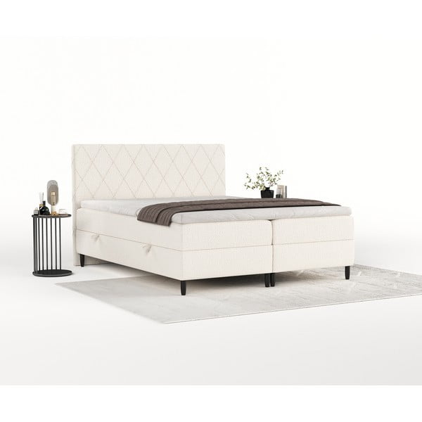 Krem boxspring krevet s prostorom za pohranu 160x200 cm Gwen – Maison de Rêve-image-3