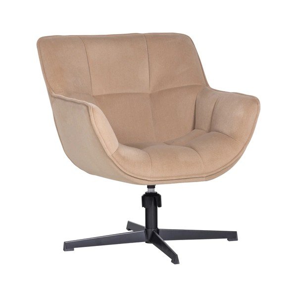 Bež okretna baršunasti fotelja Wibo – WOOOD