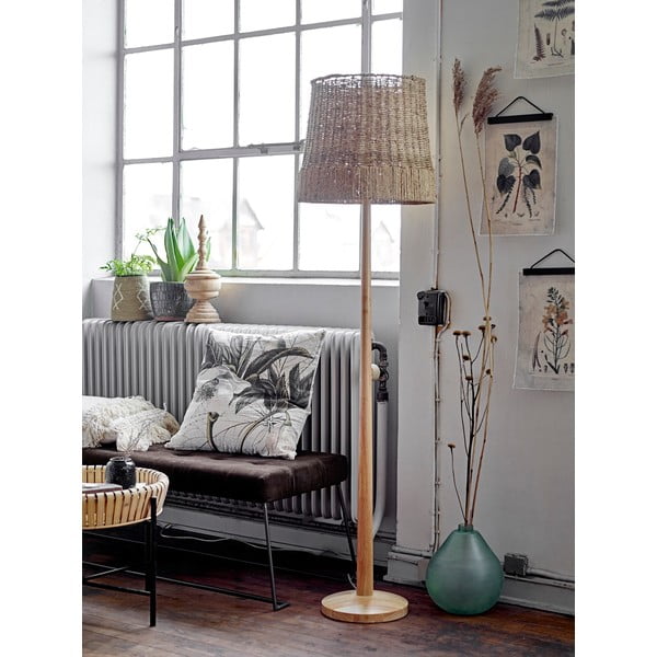 Stojeća svjetiljka u prirodnoj boji sa sjenilom od ratana (visina 160 cm) Kakasi – Bloomingville-image-1