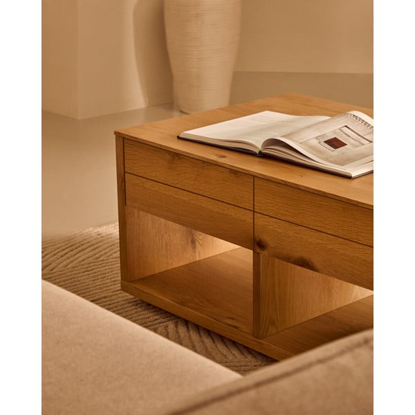 Stolić za kavu u dekoru hrasta u prirodnoj boji 60x140 cm Alguema – Kave Home-image-2