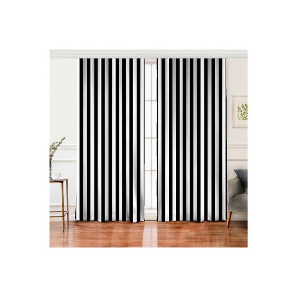 Crno-bijele zavjese u kompletu od 2 kom 140x260 cm - Mila Home-image-2
