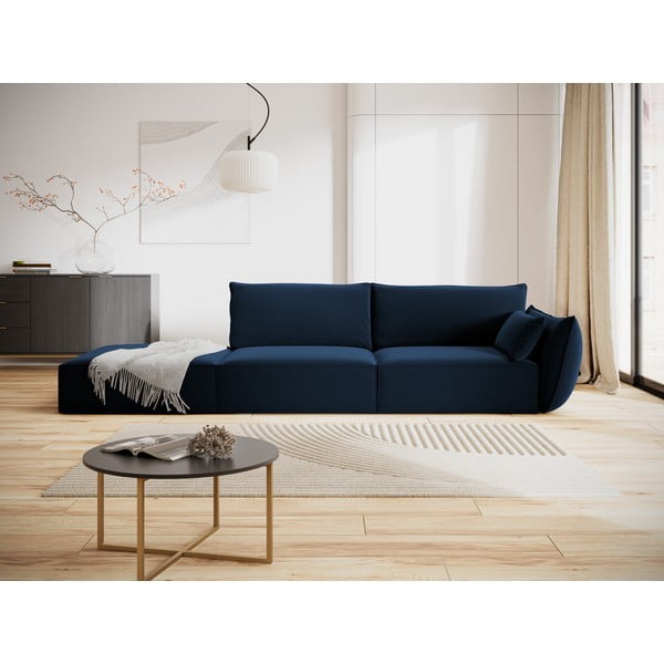 Tamno plava baršunasta sofa s desnim kutom 264 cm Vanda – Mazzini Sofas-image-1