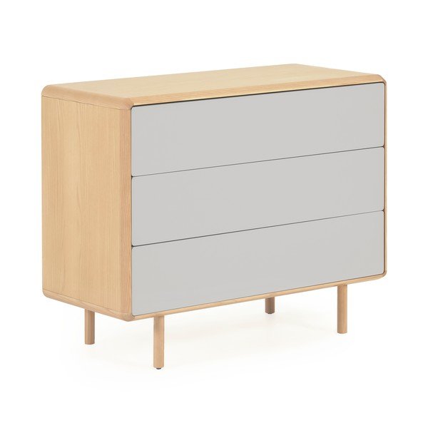 Siva/u prirodnoj boji komoda u dekoru jasena 99x78,5x42 cm Anielle – Kave Home