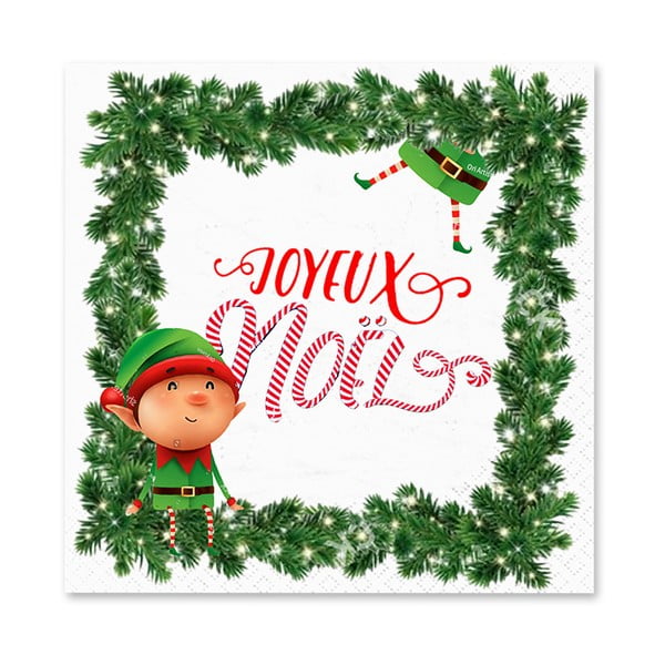 Ubrusi u setu 20 kom 33x33 cm Prankster Elf – Homéa