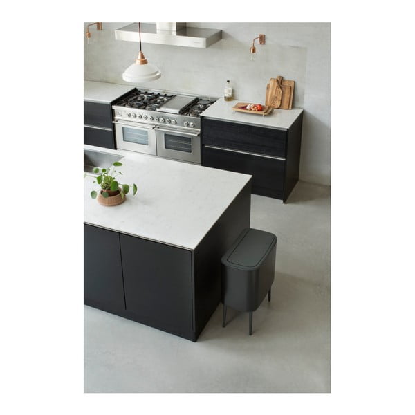Mat crna željezna kanta za smeće za odvojeni otpad/na dodir 33 l Bo Touch Bin – Brabantia-image-4