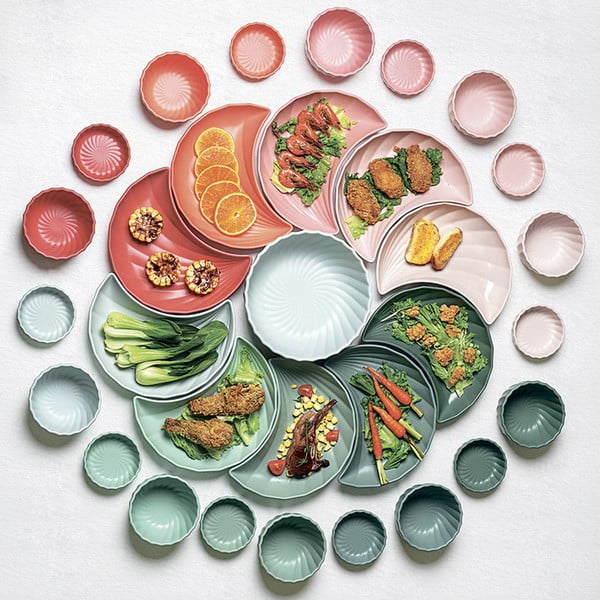 Set za serviranje 5 kom od kamenine Palmarosa pink – Villa Altachiara-image-1