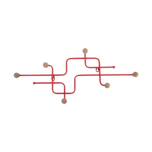 Crvena metalna zidna vješalica 60,5 cm Metro – PT LIVING