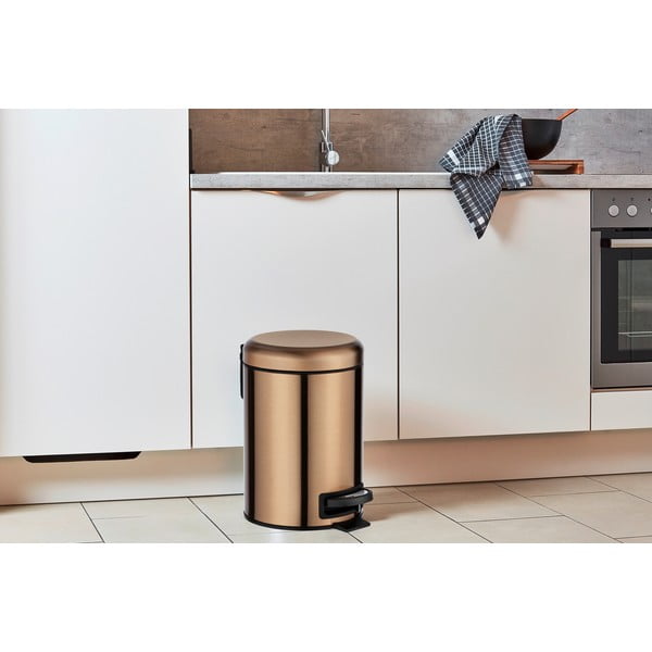 Koš za smeće s pedalom u bakrenoj boji Wenko Leman, 3 l-image-1