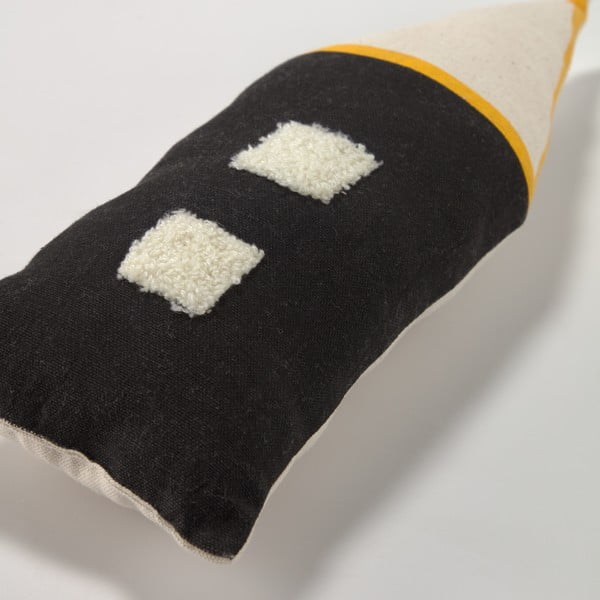 Crno-bež dječji jastuk od organskog pamuka Kave Home Nisi, 13 x 35 cm-image-1