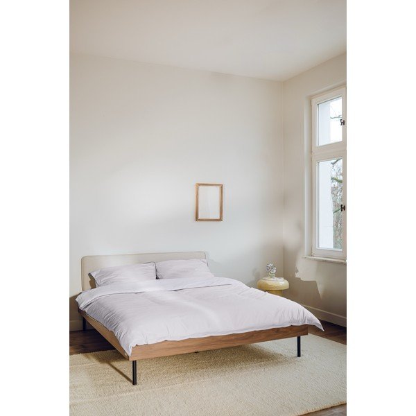 Bračni krevet od iverice u dekoru oraha bez uzglavlja s podnicom 160x200 cm u tamnoj prirodnoj boji Streiko – noo.ma-image-3