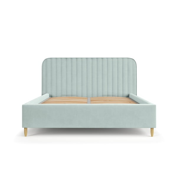 Mentol zeleni tapecirani krevet s prostorom za odlaganje s podnicom 120x200 cm Noto – Maison de Rêve-image-2