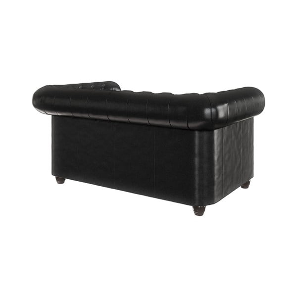 Crni kauč od imitacije kože 148 cm York - Ropez-image-2
