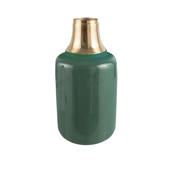 Zelena vaza s detaljima u zlatnoj boji PT LIVING Shine, visina 28 cm