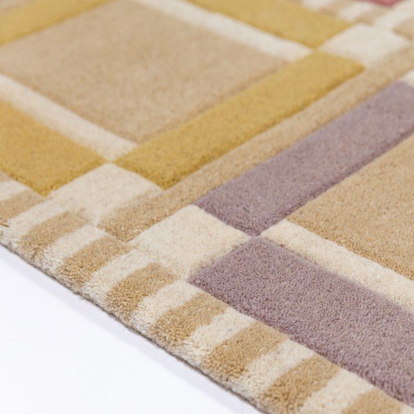Ručno rađen vunen tepih u prirodnoj boji 140x200 cm Quadro Wool – Flair Rugs-image-4