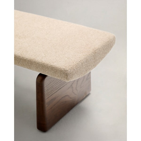 Bež/u tamnoj prirodnoj boji klupa od šenila Topaz – Kave Home-image-4