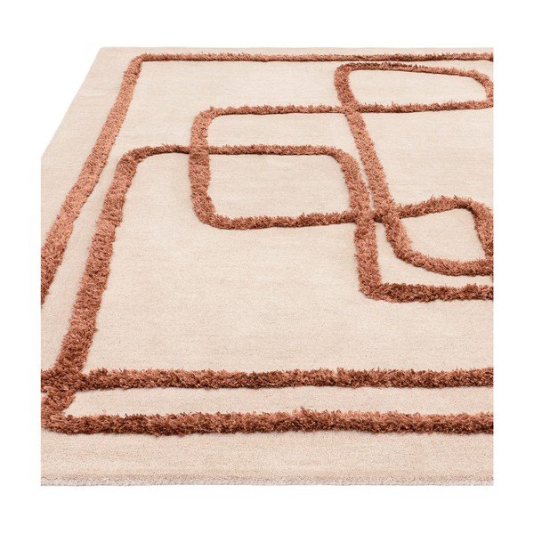 Ciglasti/krem ručno rađen vuneni tepih 160x230 cm Matrix – Asiatic Carpets-image-3