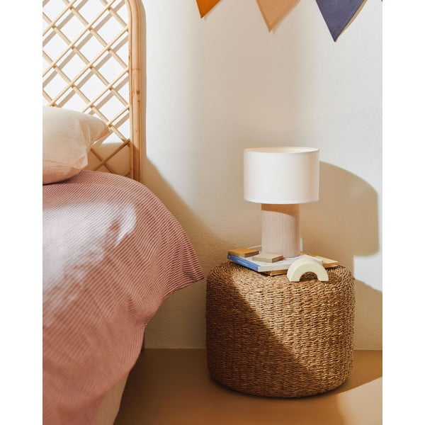 Bijela/bež stolna lampa s tekstilnim sjenilom (visina 29 cm) Bianella – Kave Home-image-1