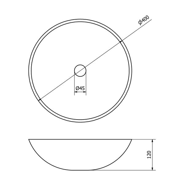 Krem kameni okrugao umivaonik ø 40 cm Blok 1 – Sapho-image-3