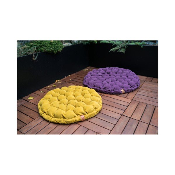 Svijetloplavo-sivi jastuk za sjedenje sa masažnim kuglicama Linda Vrňáková Bloom, ⌀ 75 cm-image-3