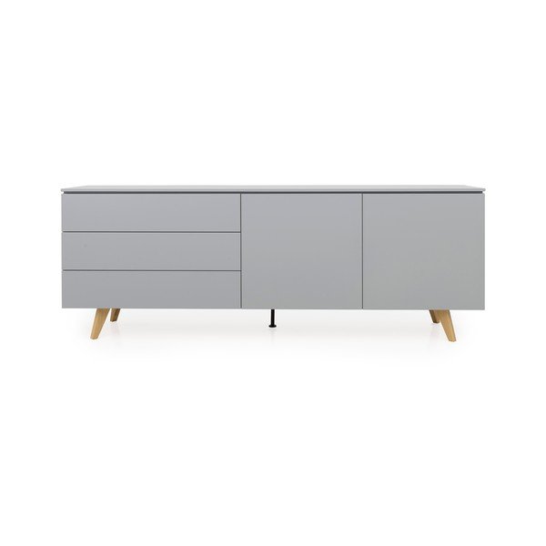 Siva komoda Tenzo Plain širine 210 cm