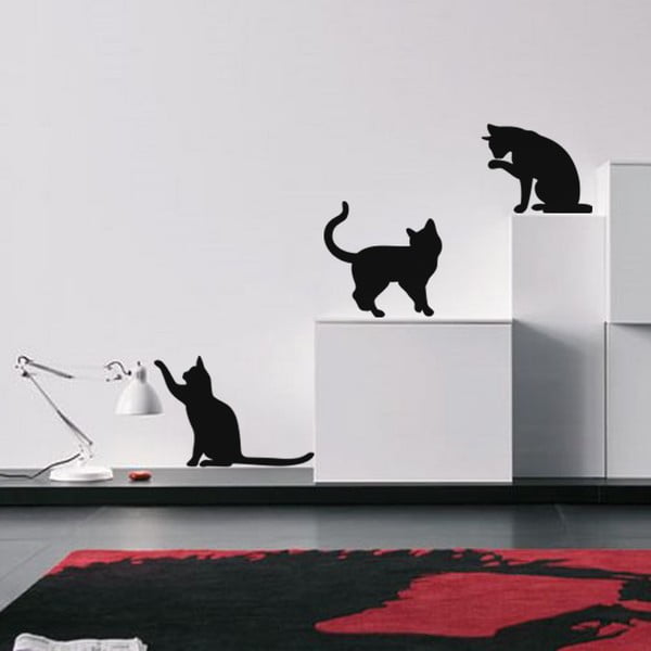 Set od 3 naljepnice Ambiance Three Funny Cats-image-1