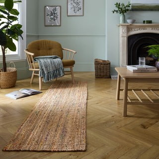 Ručno rađena jutena staza u prirodnoj boji 60x300 cm Jute Boucle Multi – Flair Rugs
