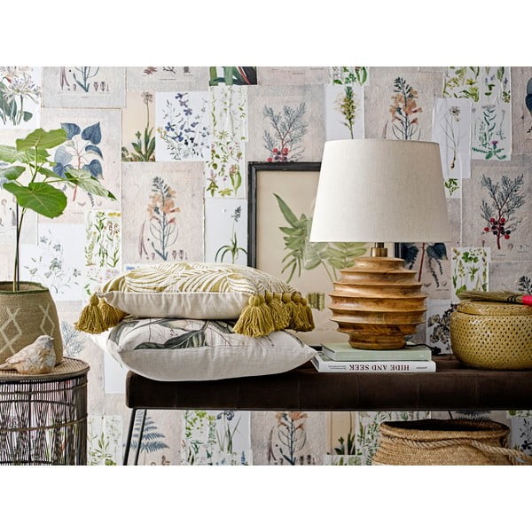 Stolna lampa u tamnoj prirodnoj boji s tekstilnim sjenilom (visina 54 cm) Svale – Bloomingville-image-1