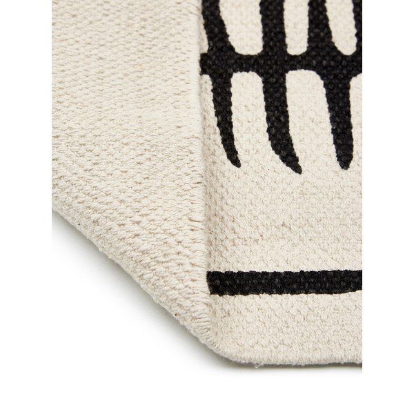 Bež-crni ručno tkani pamučni tepih Westwing Collection Rita, 70 x 140 cm-image-3