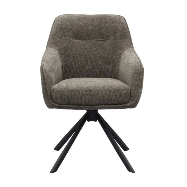 Tamno siva podstavljena blagovaonska stolica s naslonima za ruke Avola – Unique Furniture-image-1