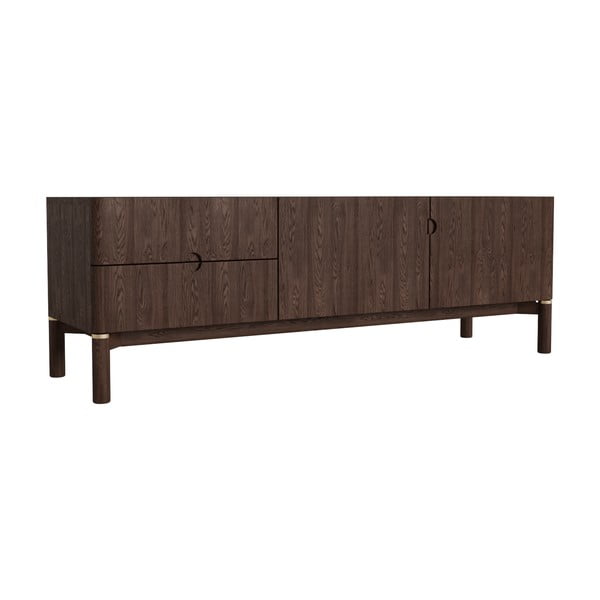 Tamno smeđa TV komoda u dekoru hrasta 160x55 cm Arun – Unique Furniture