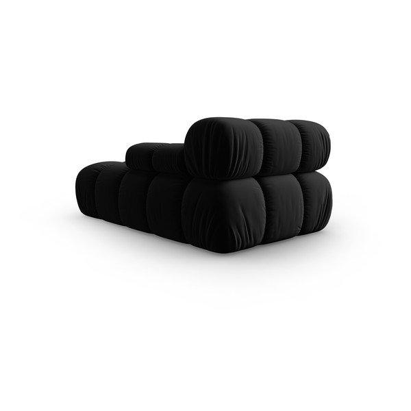 Crna baršunasti ležaljka (s desnim kutom) Bellis – Micadoni Home-image-4