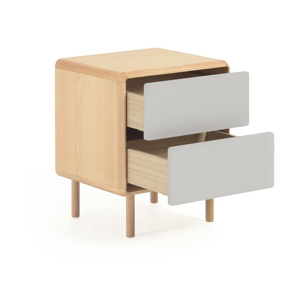 Sivi/u prirodnoj boji noćni ormarić Anielle – Kave Home-image-3