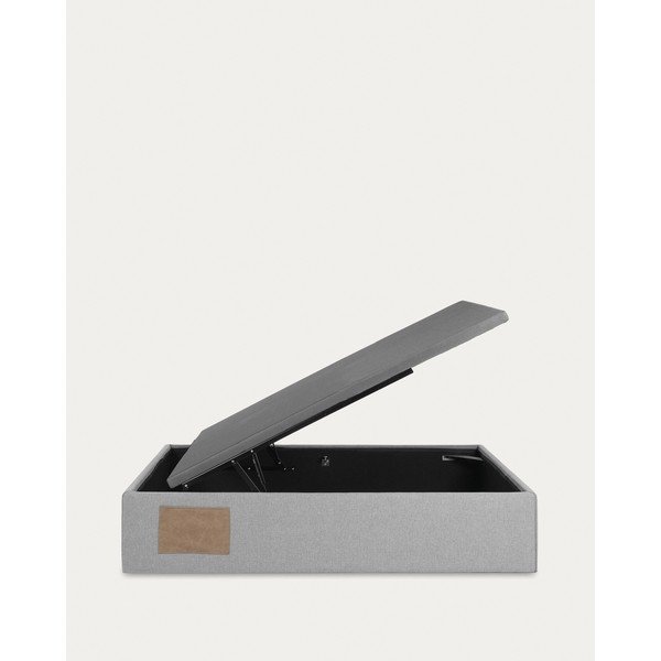 Sivi tapecirani krevet s prostorom za odlaganje 90x190 cm Matters – Kave Home-image-3