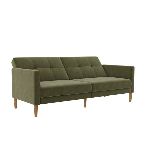 Zelena baršunasti sklopiva sofa 207 cm Lilly – Støraa-image-2