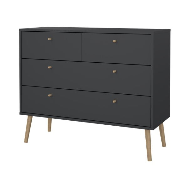 Antracitno siva niska komoda 99x82 cm Bodo – Tvilum-image-4