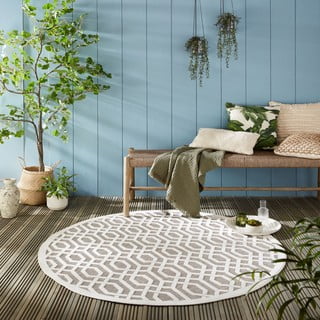 Bež okrugli vanjski tepih ø 160 cm Mondo - Flair Rugs