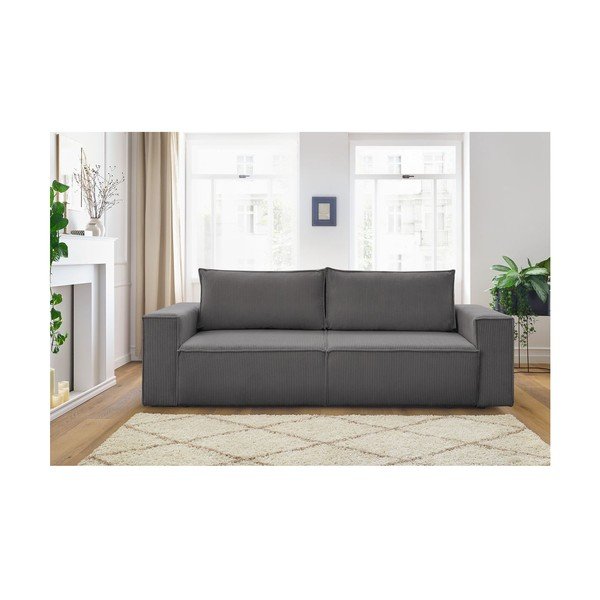 Tamno siva sklopiva sofa od samta 245 cm Nihad – Bobochic Paris-image-1